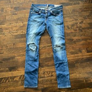 Rag and bone distressed skinny jeans 29